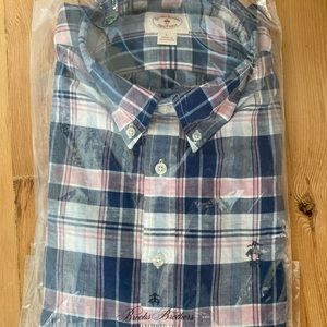 ❤️NWT Brooks Brothers Long Sleeve Plaid Check Collared Dress Shirt
